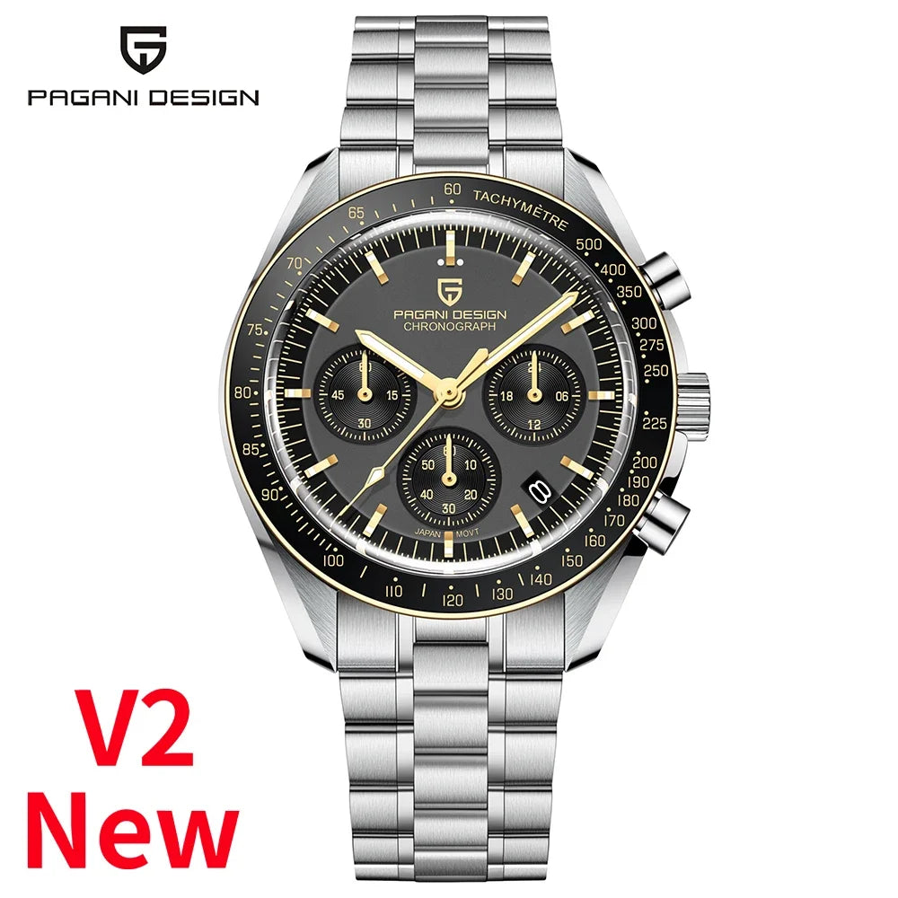 PAGANI DESIGN 2025 New AK Project Men's Watches Luxury Quartz Wrist Watch For Men AR Sapphire Speed Chronograph Automatic Date