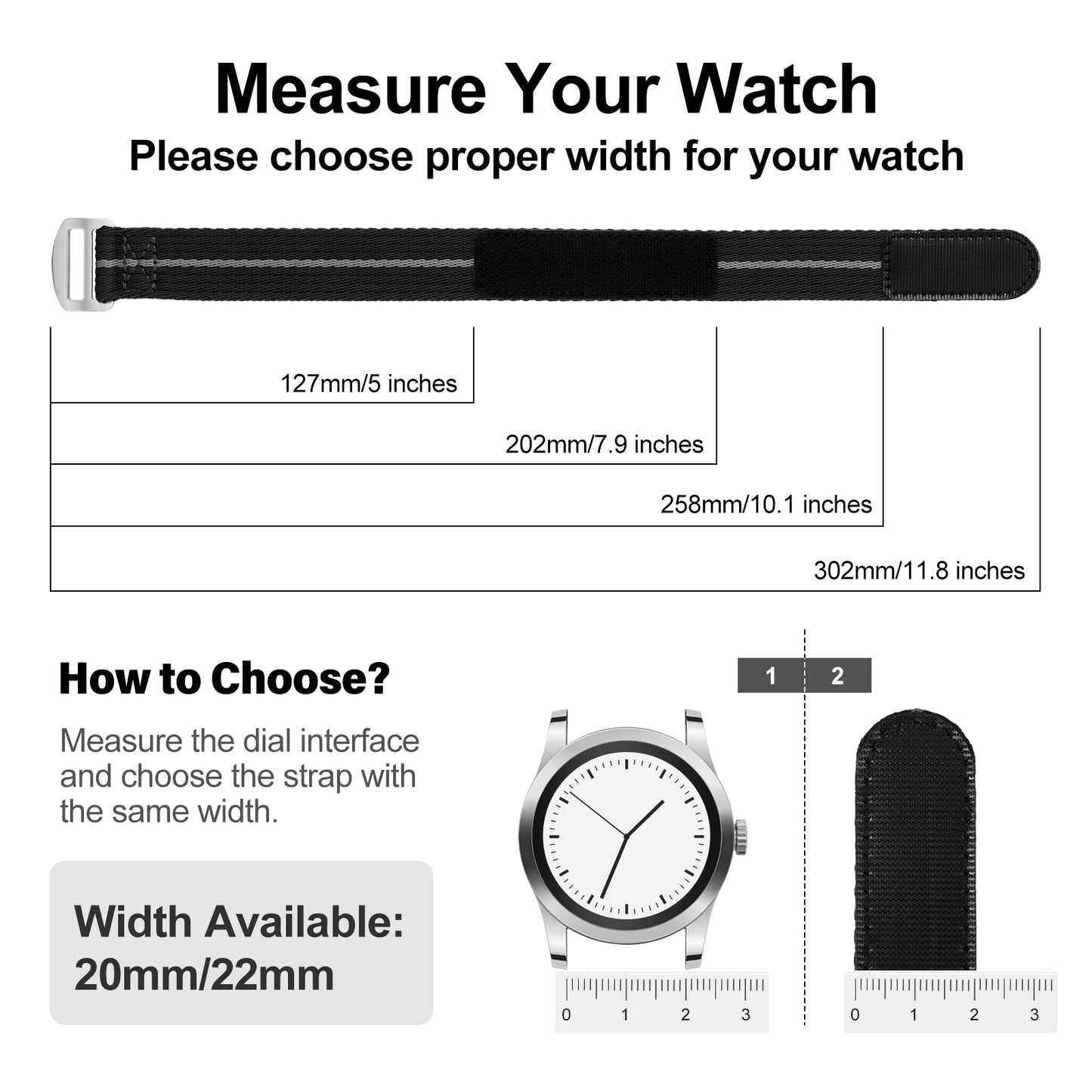 Nylon Watch Strap 20mm 22mm Sports Fabric Wristband Belt Universal Replacement Sport Watch Bands Wristwatch Bracelet