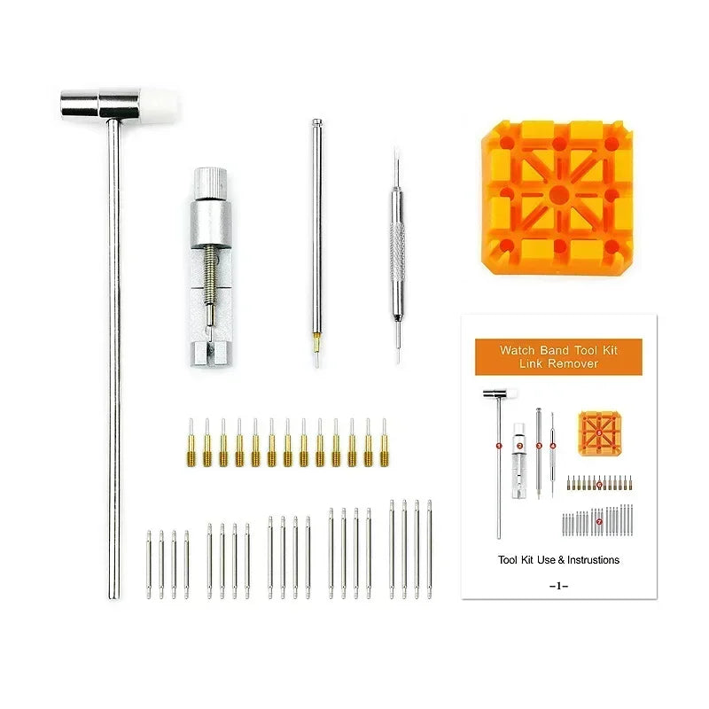 Watch Repair Tool Set Watch Link Band Slit Strap Bracelet Chain Pin Remover Adjuster Tool Kit for Professional Watchmak Tools