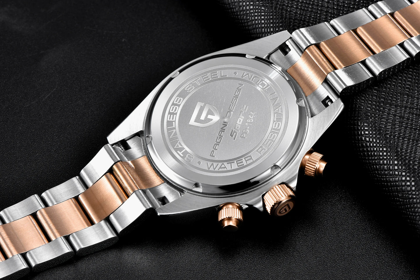 Men's Watch PAGANI DESIGN New Chronograph Quartz Watches For Man Luxury Sapphire Mirror Watches Complete Calendar Men Clock Gift