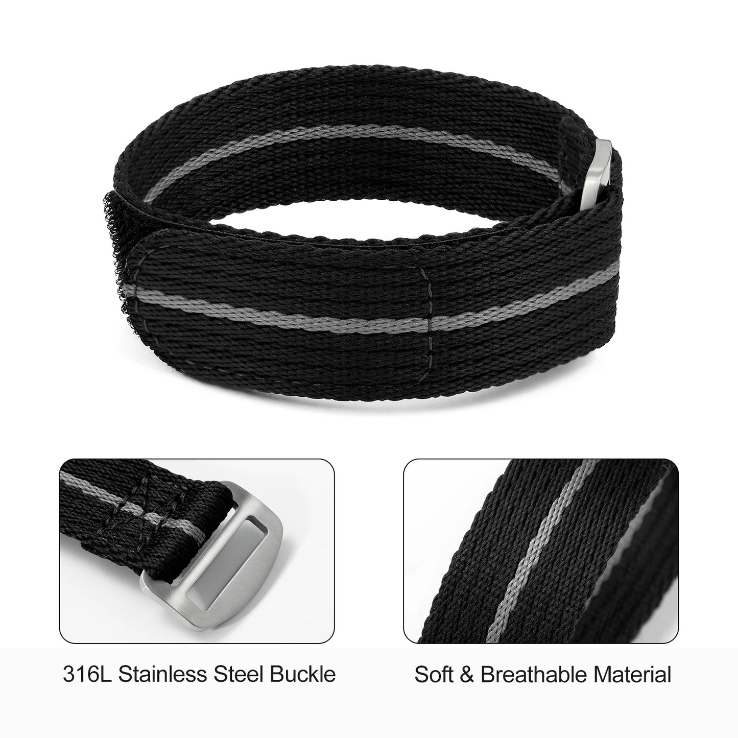 Nylon Watch Strap 20mm 22mm Sports Fabric Wristband Belt Universal Replacement Sport Watch Bands Wristwatch Bracelet