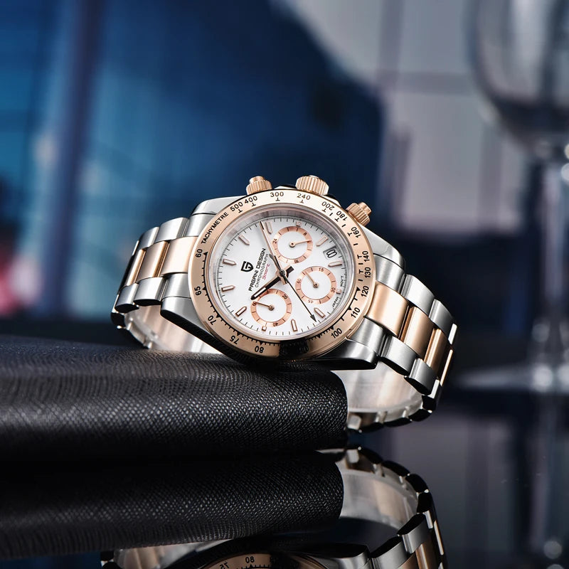 PAGANI DESIGN 2025 New Gold 1644 Men's Watches Top Brand Luxury Mens Quartz Wrist Watch Men Watch Men Sport Chronograph+Gift Box
