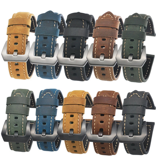 Leather Straps For Panerai Watch Accessories Men's Strap 20mm 22mm 24mm Watch Bands Cowhide Replacement Bracelet