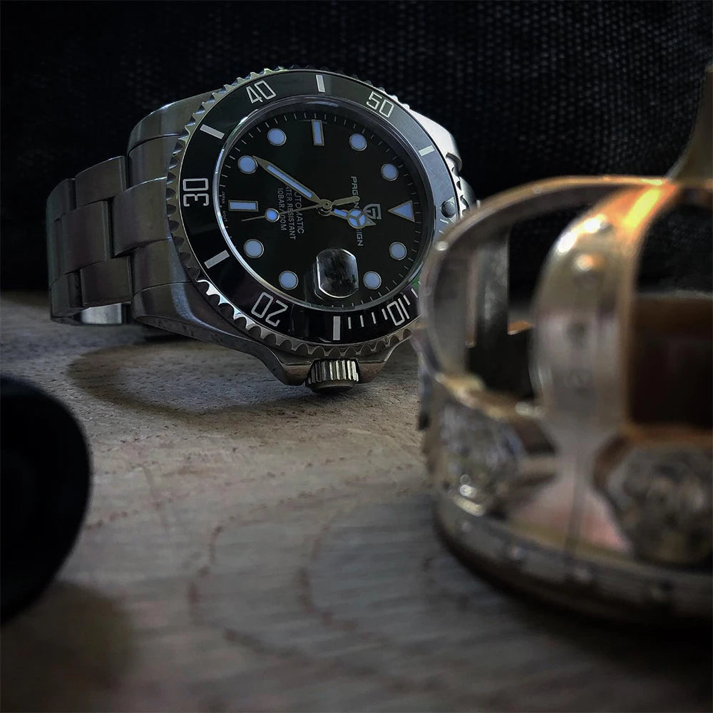 2024 New PAGANI DESIGN 43MM Men Mechanical Watches Luxury Ceramic Bezel 120 Clicks Automatic Watch 100M Waterproof Watch for Men