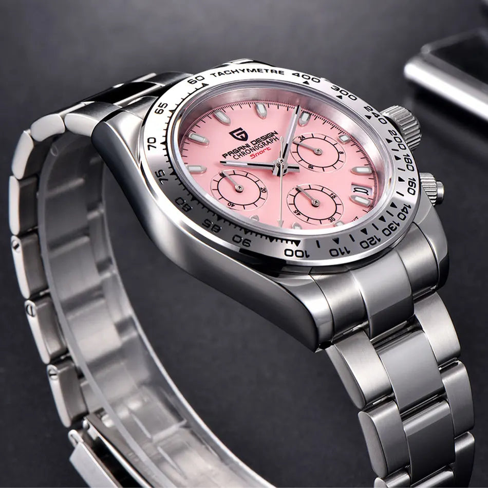 PAGANI DESIGN 2025 New 40mm Men Watch Multi functional VK63 Quartz Chronograph Sapphire Stainless Steel Waterproof Watch For Men