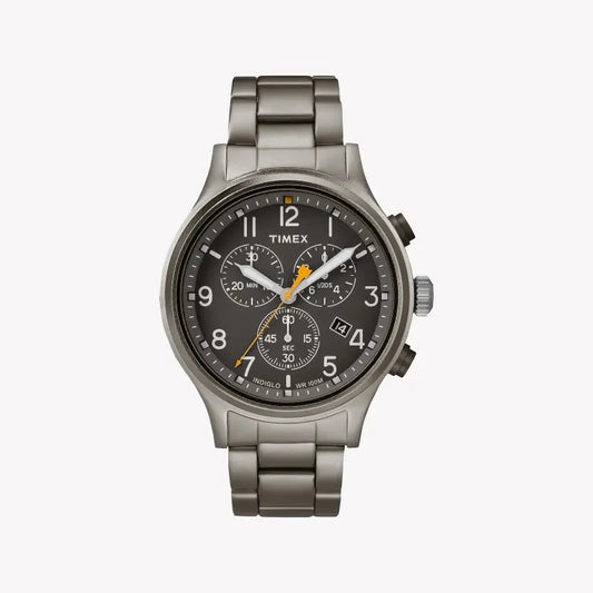 Timex Men's Gray Stainless Steel Watch, Black Dial | TW2R47700-0