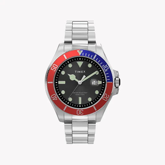Timex Men's Black Dial, Silver Stainless Steel | TW2U71900-0