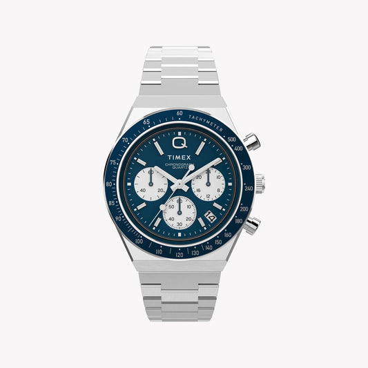 Timex Men's Stainless Steel Blue Dial Watch, Silver | TW2W51600-0